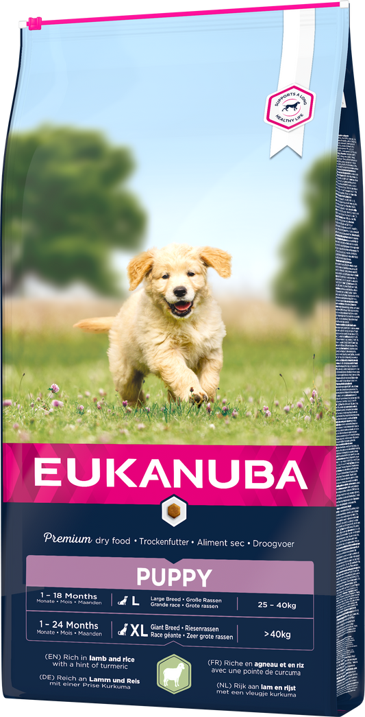 Ennakkotilaus: Eukanuba Dog Puppy L/XL lammas-riisi 12 kg